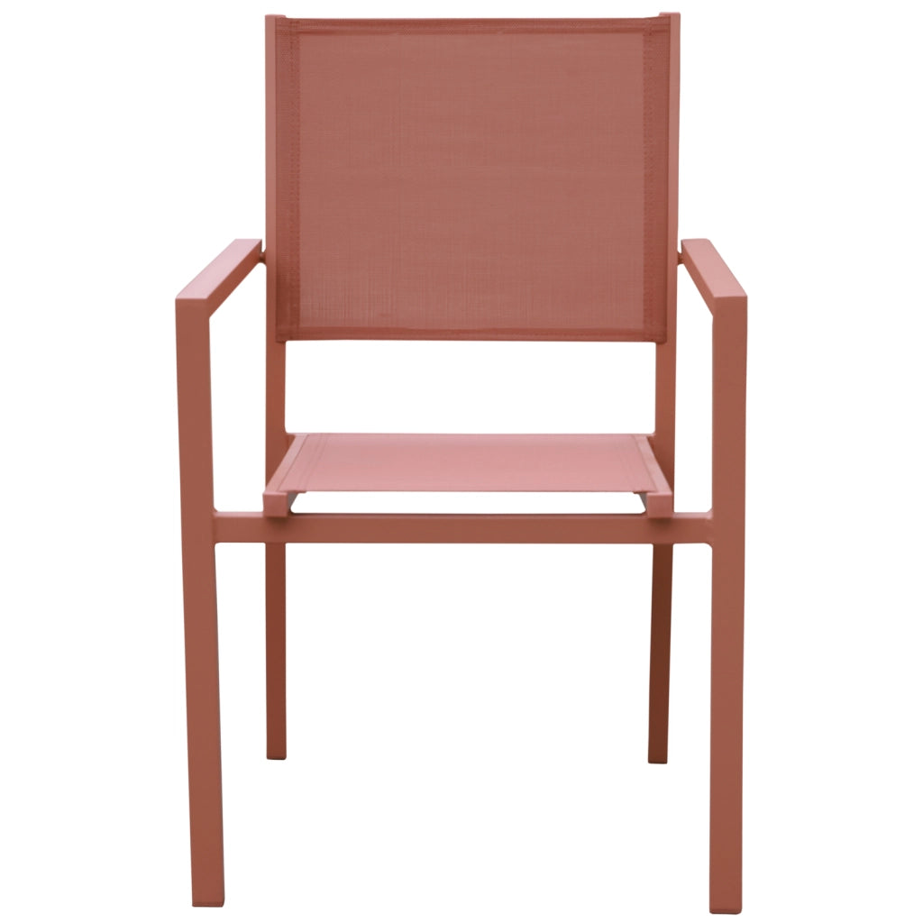 Set di 10 sedie in alluminio terracotta - textilène terracotta
