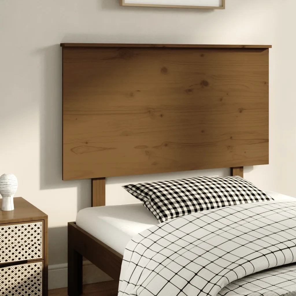 Testiera per Letto ambra 94x6x82,5 cm in Legno Massello di Pino