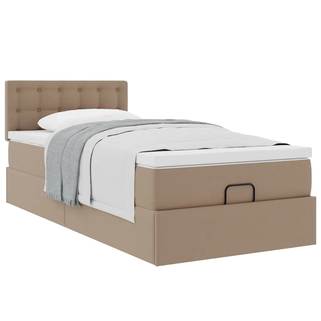 Letto Pouf con Materasso Cappucino 80x200 cm Similpelle 3311277
