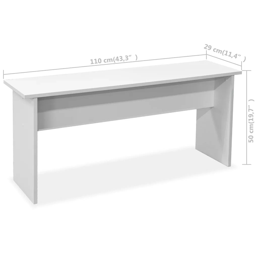 Tavolo da Pranzo e Panche 3 pz in Legno Multistrato Bianco CFW9119911
