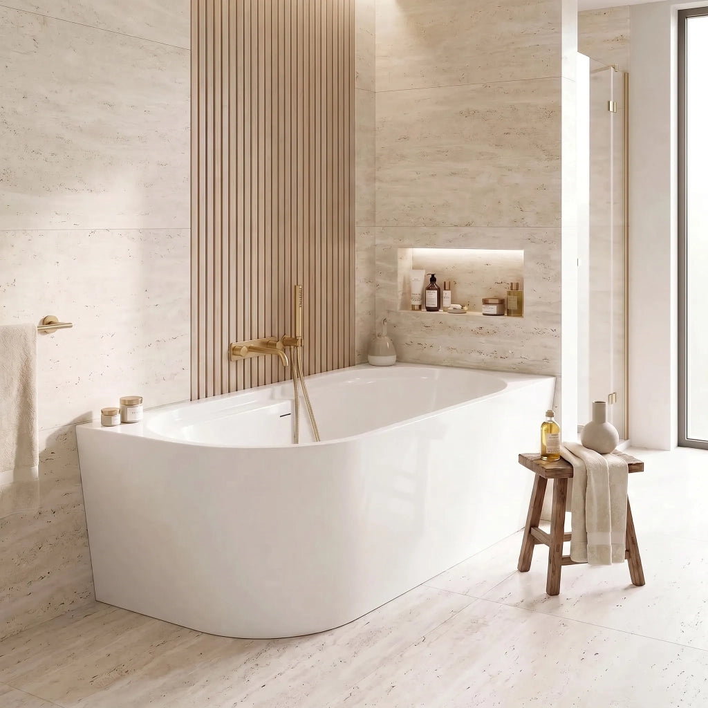 Vasca Bagno Rea Marion Right 170cm Copritappo nero