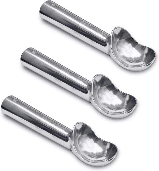 Spatola per ghiaccio in alluminio da 2 oz con impugnatura termoconduttiva - rivestimento antiscivolo - facile da usare - 3 pezzi