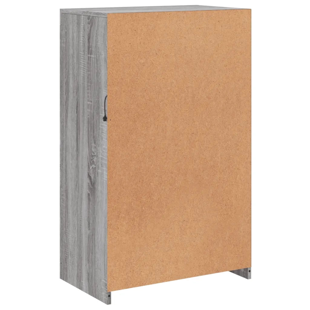 Mobiletto laterale dal design moderno con illuminazione a LED 60,5 x 37 x 100 cm realizzato in legno composito Sonoma grigio 02_0049361