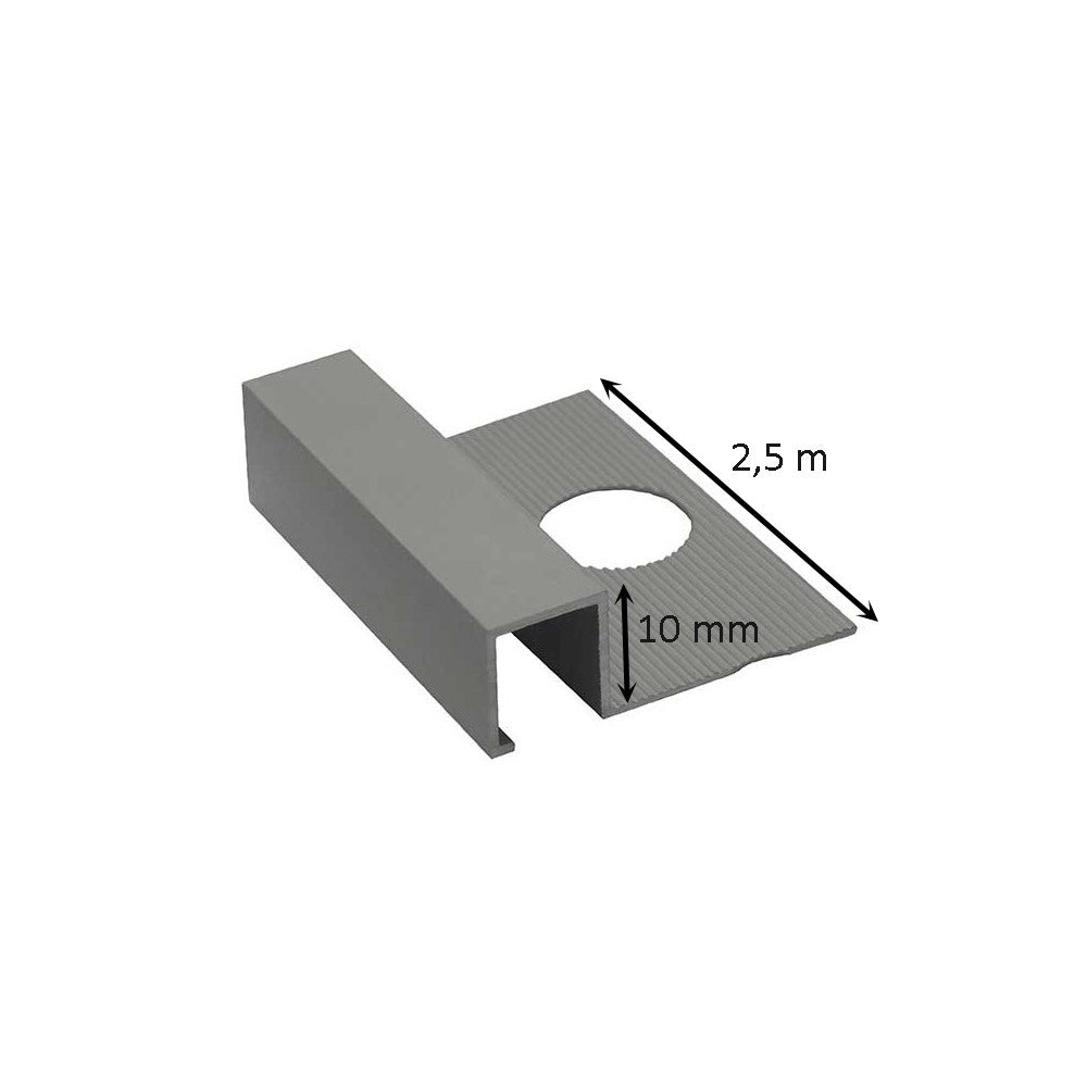 Profilo jolly quadro in alluminio 2,5 metri : Modello - 8MM SATINATO