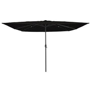 Parasol da giardino quadrato  con luci LED 295x245 cm Â– Nero