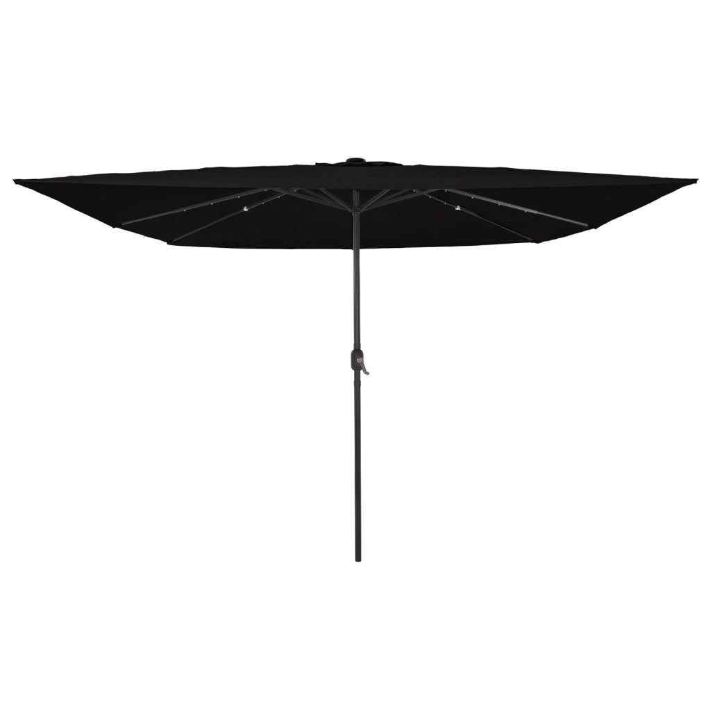 Parasol da giardino quadrato  con luci LED 295x245 cm Â– Nero