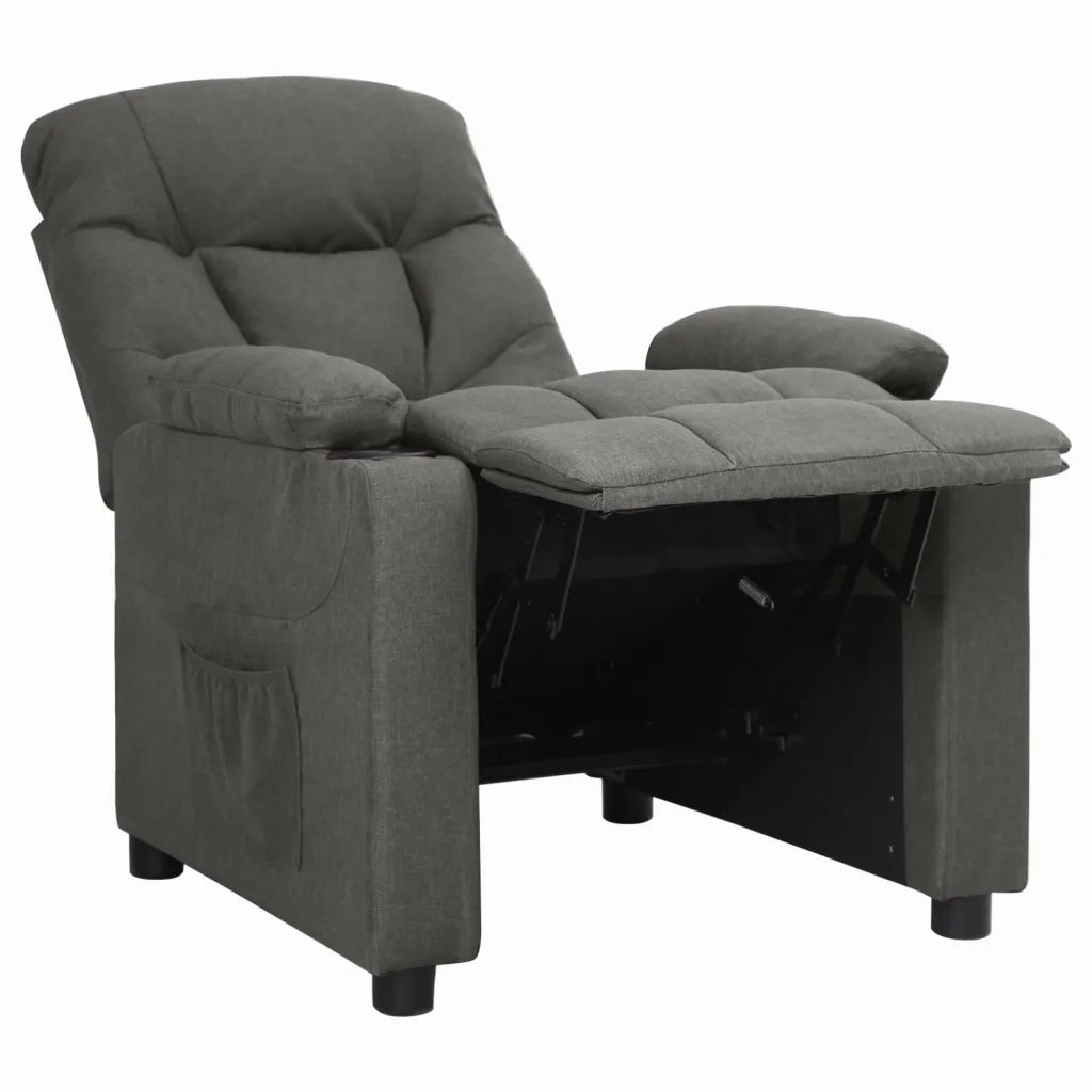 Poltrona Reclinabile in Tessuto Grigio Scuro 339083
