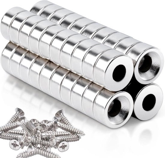 Magnetrondi forti a forma rotonda - Neodimio - 40 pezzi - 10 x 5 mm - con foro