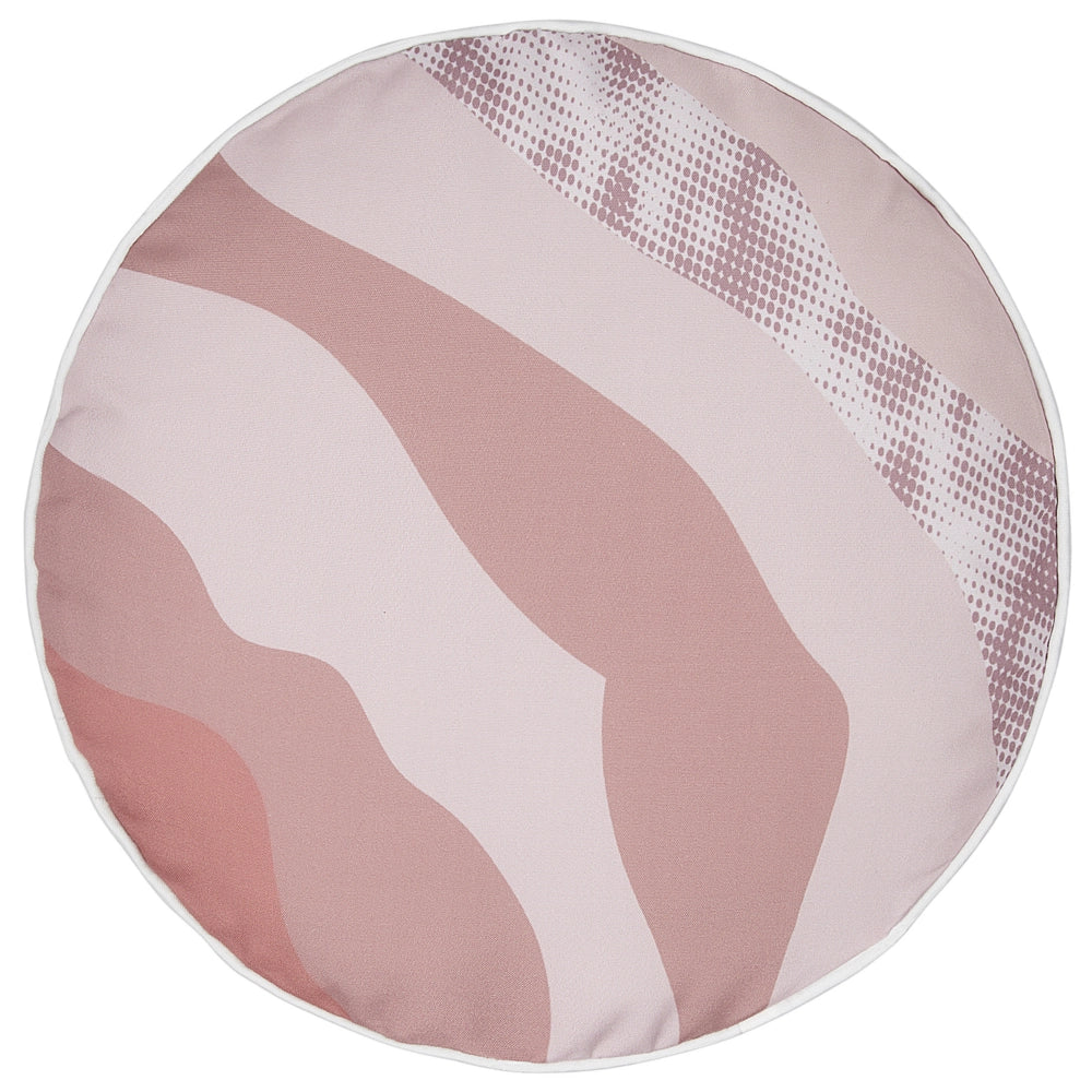Set di 2 cuscini da giardino per esterni in poliestere con motivo astratto rosa ⌀ 40 cm fodere resistenti all'acqua