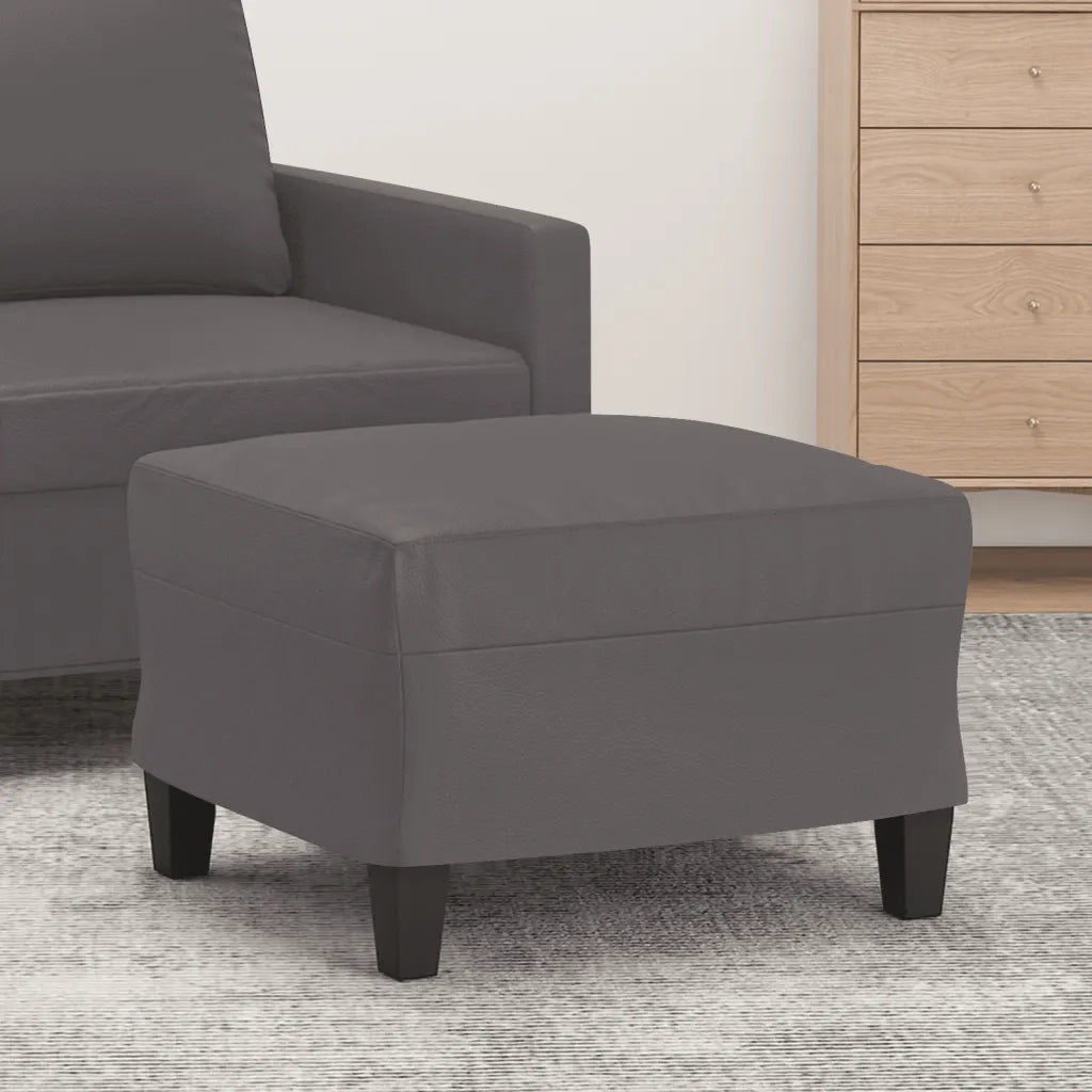 Poggiapiedi Grigio 60x50x41 cm in Similpelle 349338