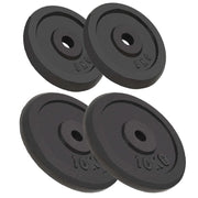 Set di 4 dischi pesi: 2 x 10 kg + 2 x 5 kg manubri in ghisa per fitness e allenamento con i pesi 02_0000761