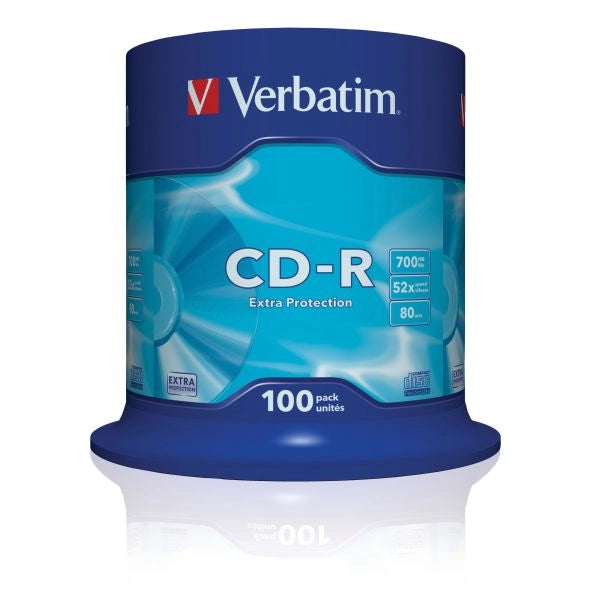 Verbatim cd-r extra protection 700 mb 52x 100 pz - 43411