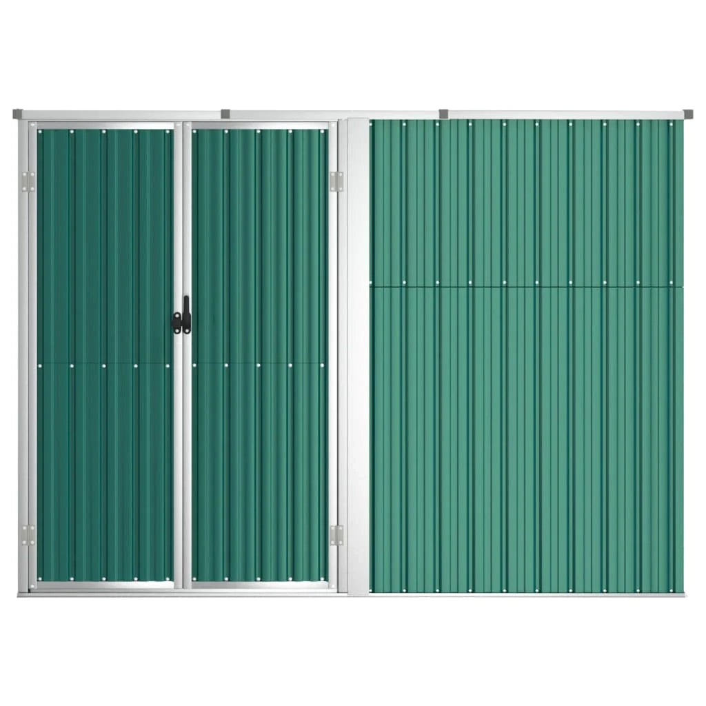 Casetta da giardino cabina ripostiglio casetta da esterno robusta casetta per attrezzi 225 x 89 x 161 cm acciaio zincato verde 02_0022430