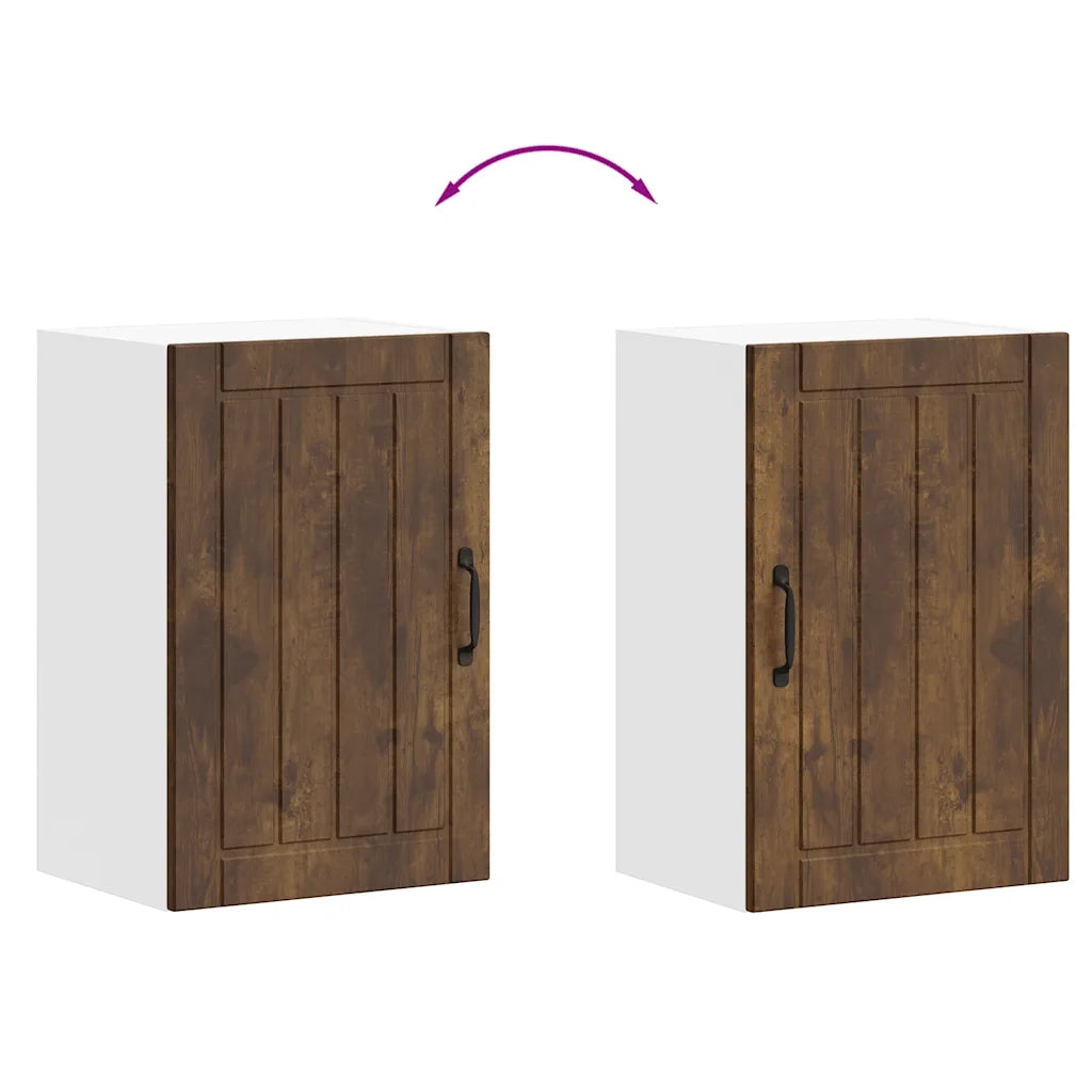 vidaXL Pensile da Cucina Lucca Rovere Fumo in Legno Multistrato