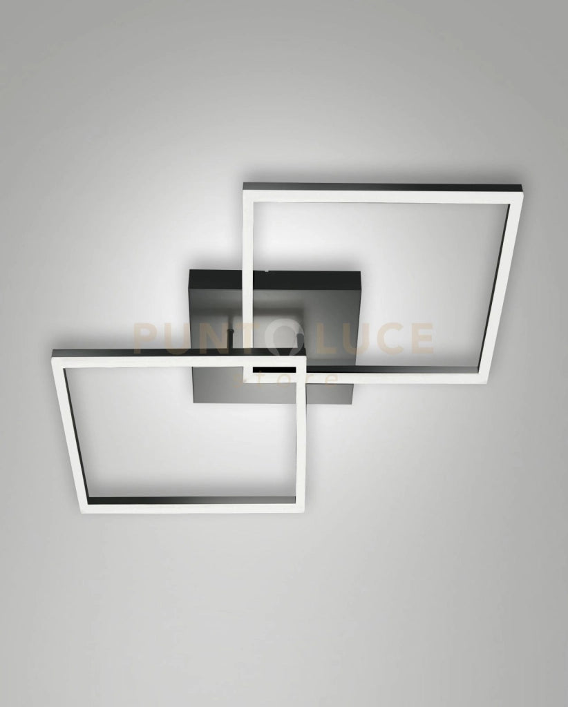 BARD  PLAFONIERA ANTRACITE  L.65X65CM 2 LUCI A LED 3000K - 52W - 5180 lm DIMMERABILE C/ACC.