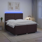 Letto box spring con materasso Marrone Scuro 200 x 200 cm 3454953