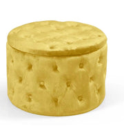 POUF CONTENITORE IN VELLUTO TRAPUNTATO 60 X 60 X 42 CM COLORE GIALLO