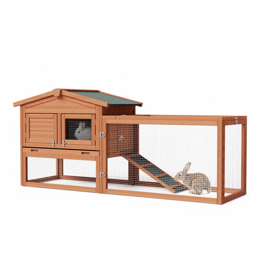 Conigliera XXL con recinto legno di abete rosso tetto in cartone catramato Gabbia per conigli lepri