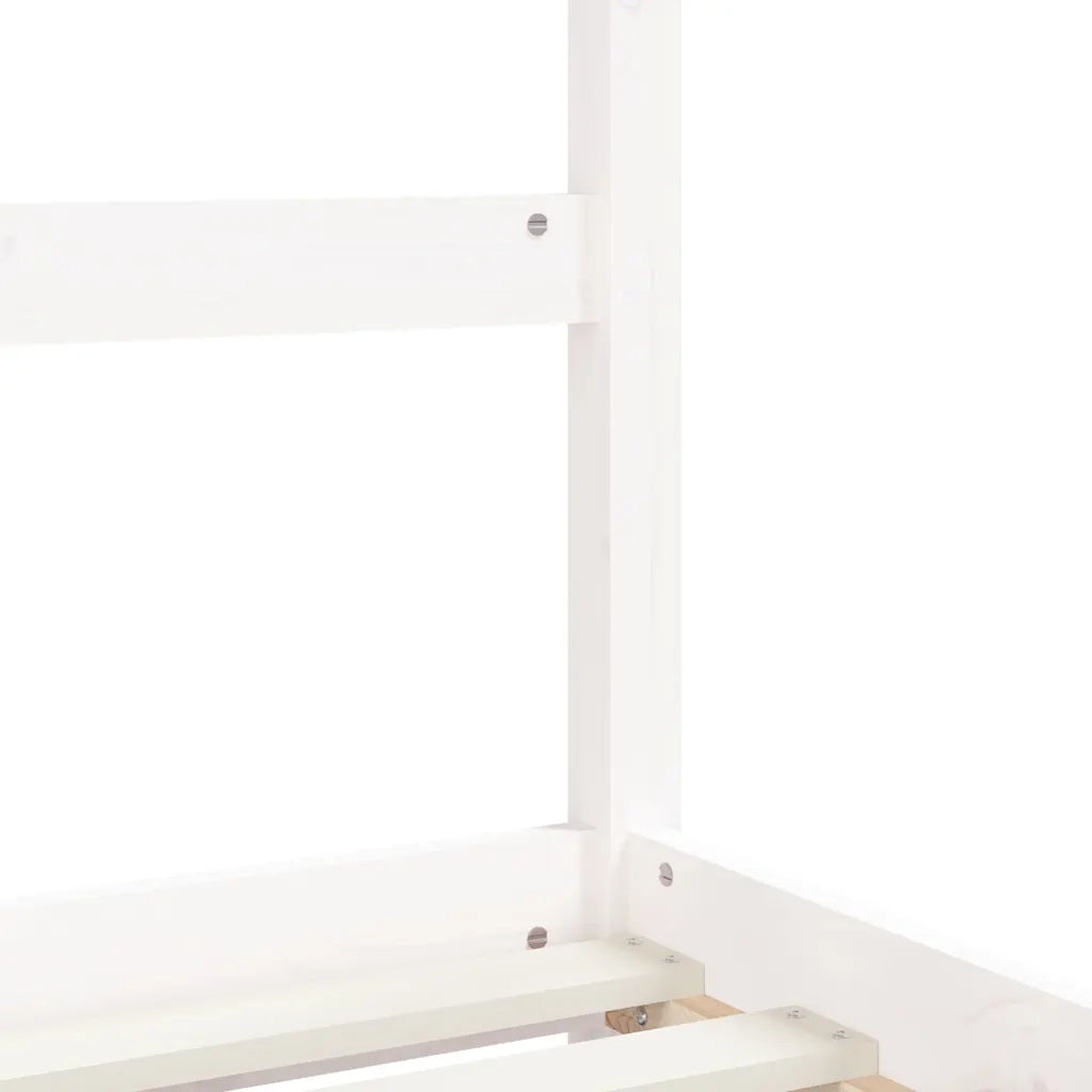 Giroletto per Bambini | Letto Infantile | Lettino Bianco 90x200cm in Legno Massello di Pino