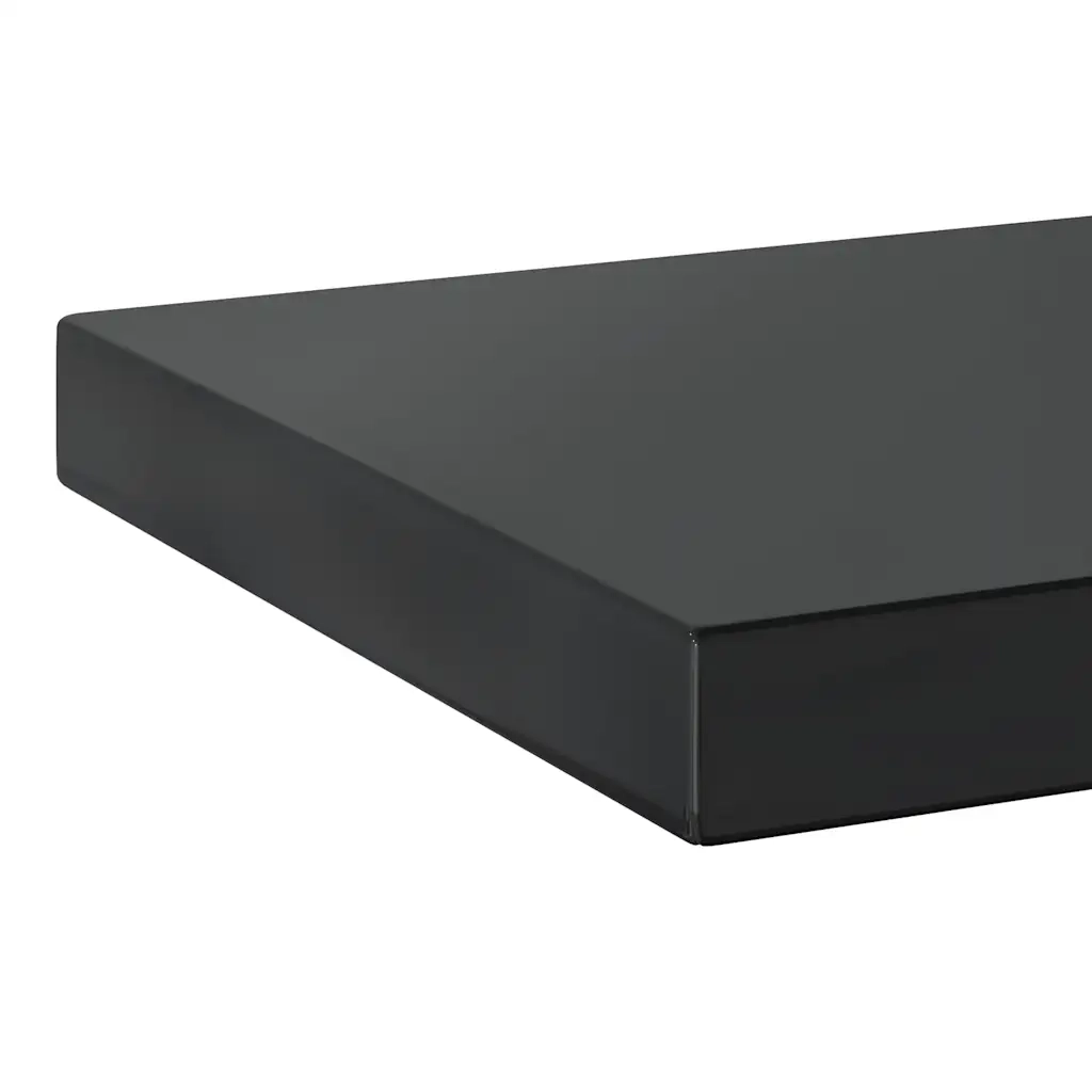 Mensole a Muro 2 pz 75x23,5x3 cm Nero in Acciaio Inossidabile