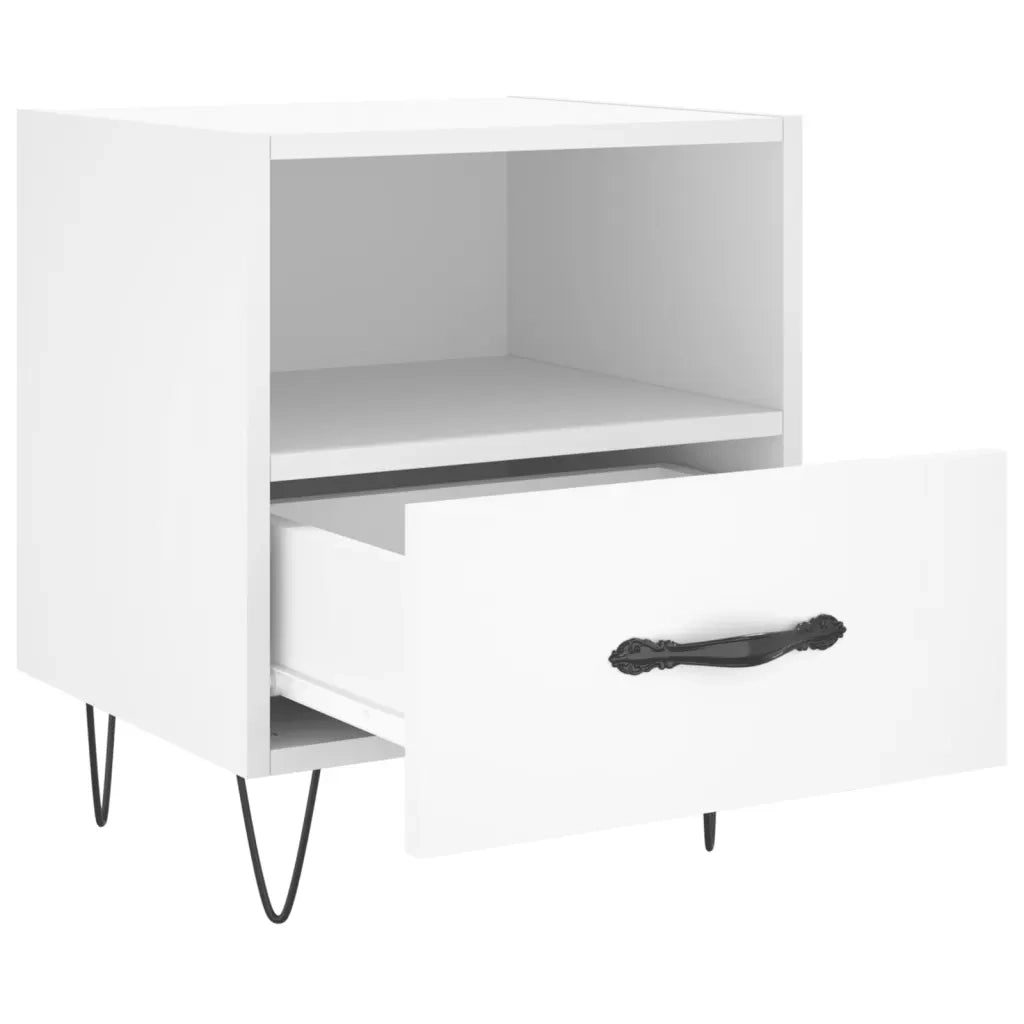 Comodini 2 pz-Set di 2 Tavolino da notte Bianchi 40x35x47,5 cm in Legno Multistrato 944320