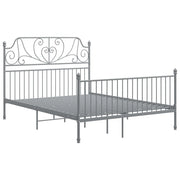 Letto matrimoniale | Letto per adulti | Giroletto senza Materasso Grigio in Metallo 140x200 cm