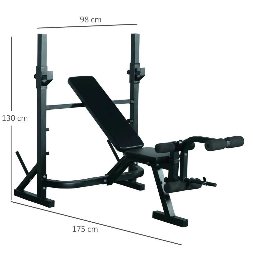 Banco per Pesistica e Fitness Multifunzione Regolabile in Altezza ¨C Minimal ¨C 175x98x130 cm Nero