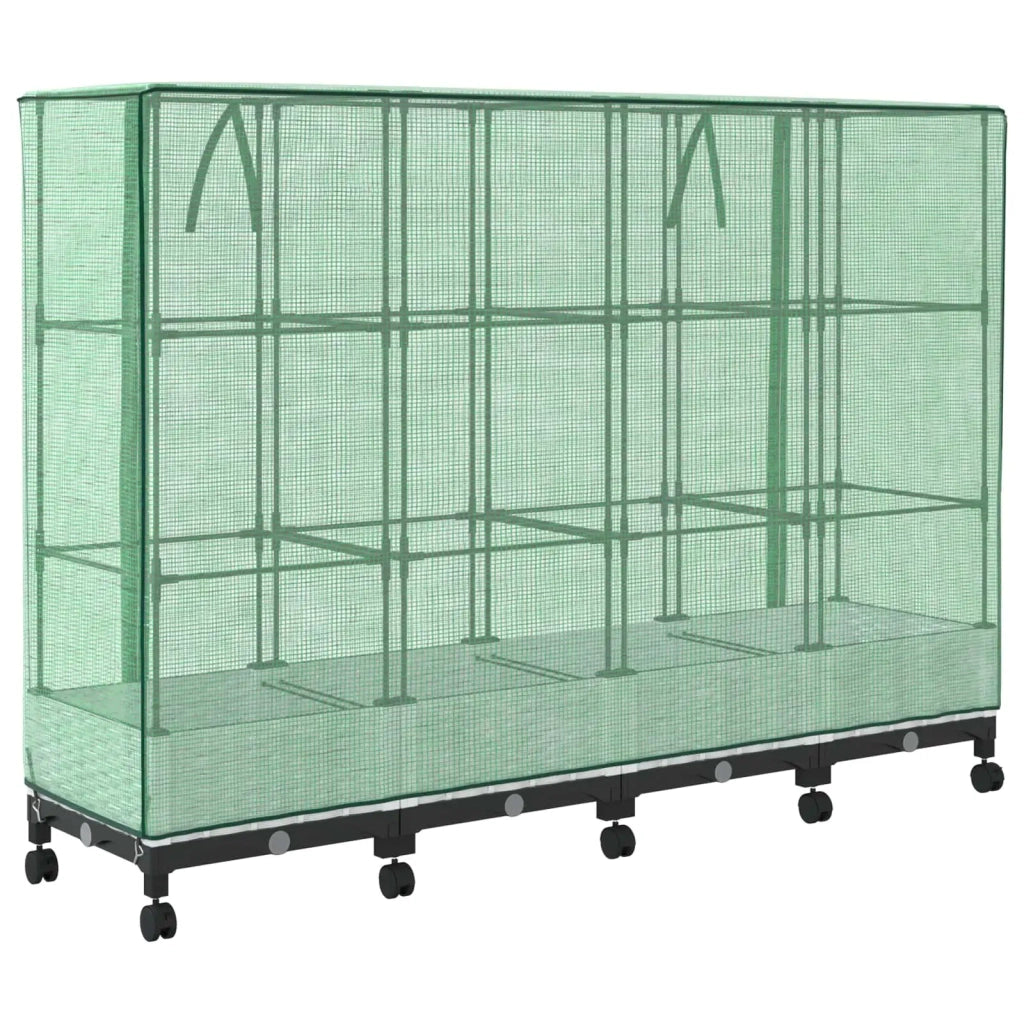 Vaso da Giardino con Copertura per Serra e Ruote 4 pz Bianco PP 3423142