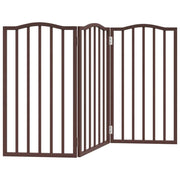 Cancelletto di sicurezza pieghevole per cani a 3 pannelli 150 cm legno di pioppo marrone 02_0023079