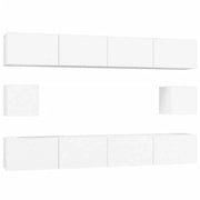 Set di mobili da 6 pezzi tra cui armadio credenza mobile TV televisore per soggiorno camera da letto salotto legno ingegnerizzato bianco 02_0025010