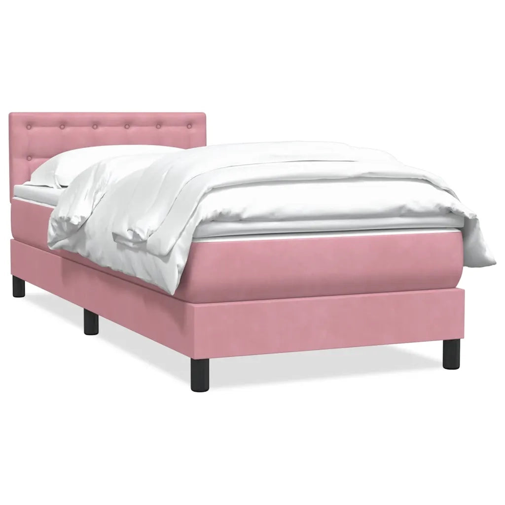 Giroletto a Molle con Materasso Rosa 90x220 cm Velluto 3316628