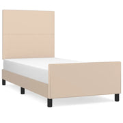 Letto singolo | Letto per adulti | Giroletto con Testiera Cappuccino 90x190 cm in Similpelle