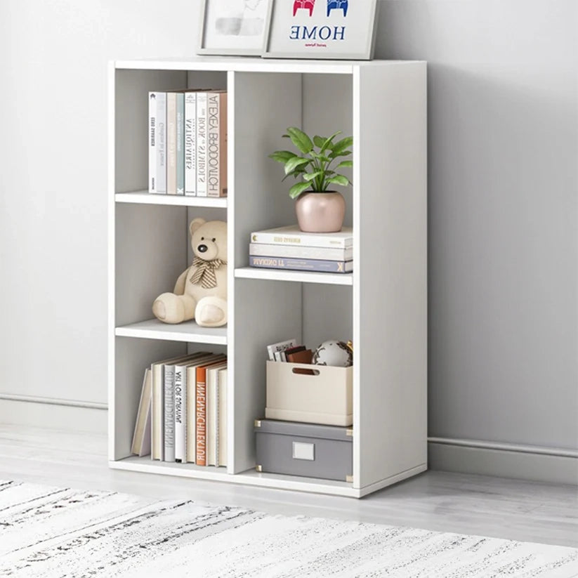 Scaffale aperto bianco grande armadio cassettiera loft scandinavo 5 ripiani
