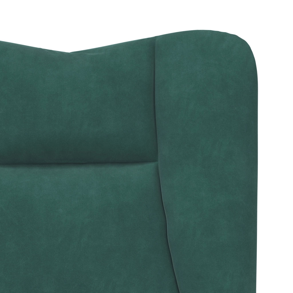 Poltrona Rilassante Verde Scuro in Velluto