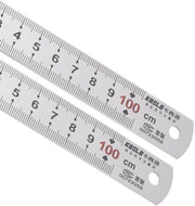 Misuratore Lineare 1 m in Acciaio Inox - Doppia Misurazione - Progettazione Architettonica - Resistente alla Corrosione - Solido - Cassa di Livello - Livella Lineare