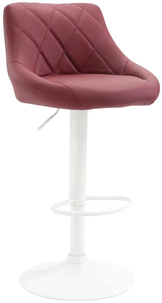 Sgabello Lazio in similpelle bordeauxrot,bianco