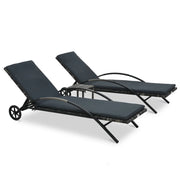 Lettini Prendisole con Tavolino in Polyrattan Antracite cod mxl 9272