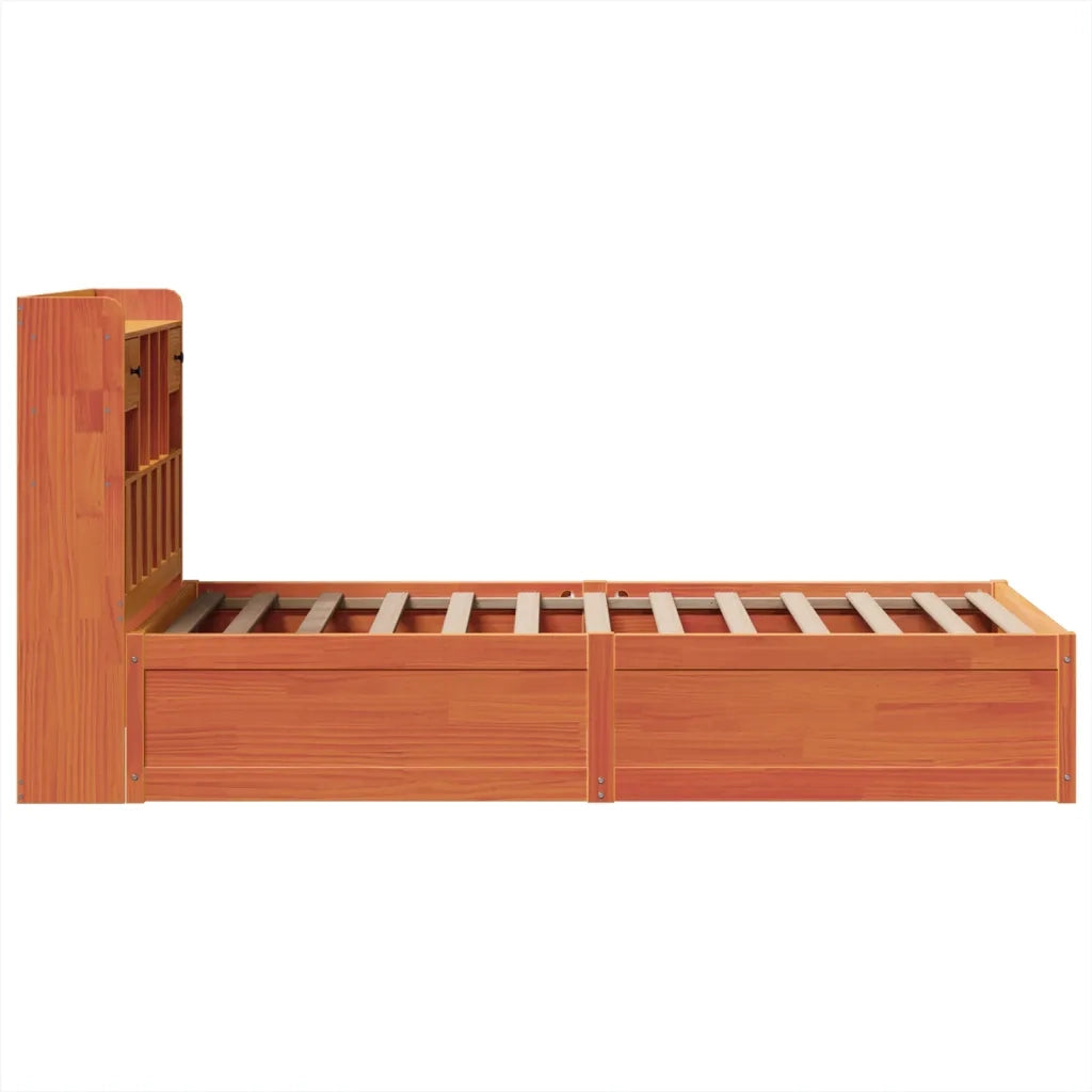 Giroletto senza Materasso-Struttura Letto Marrone Cera 100x200 cm Legno di Pino 172964