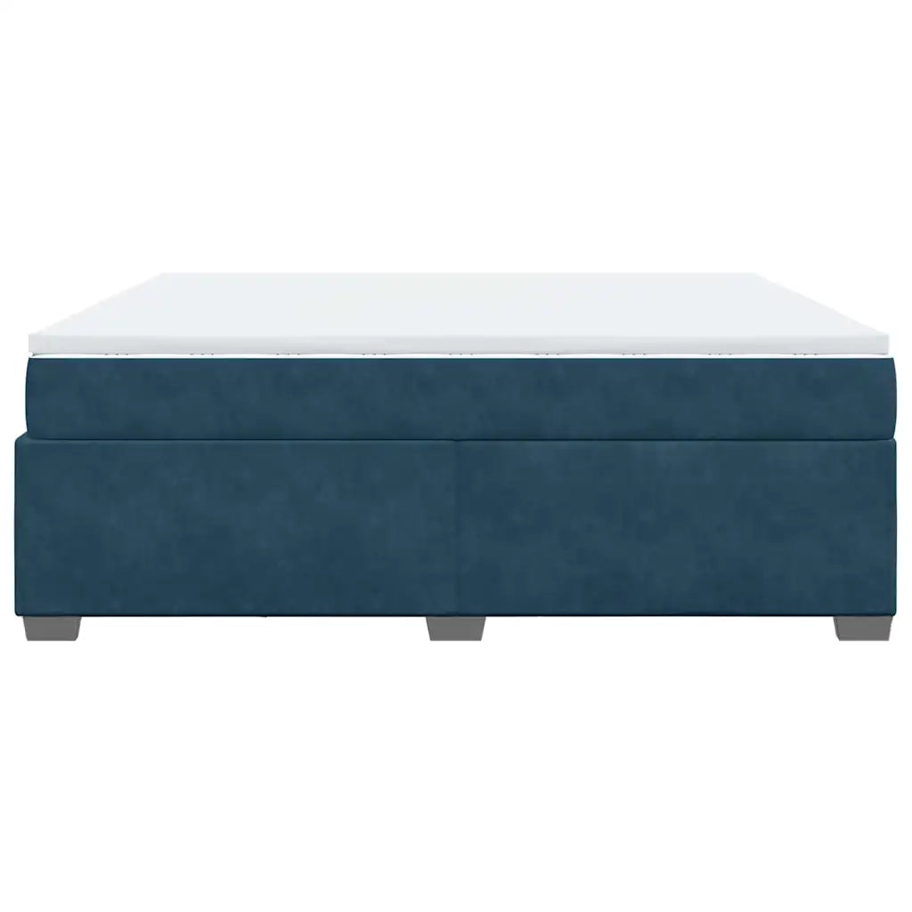 Giroletto a Molle con Materasso Blu Scuro 180x200 cm in Velluto 3285303
