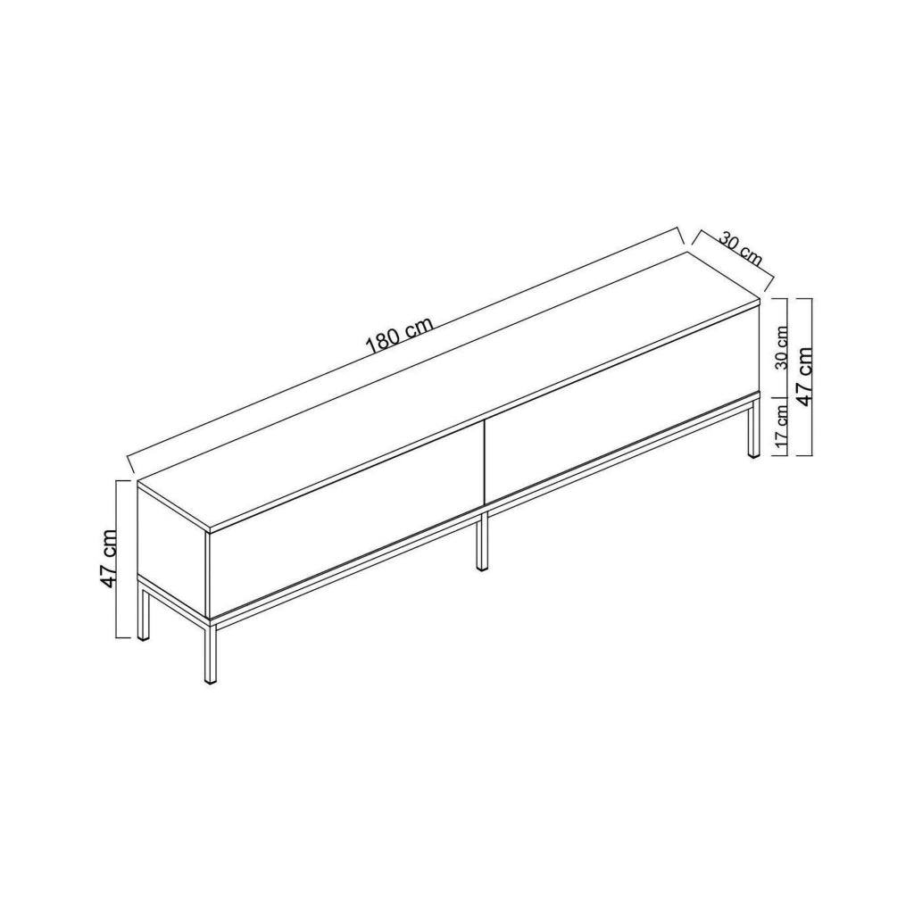 Espero, Mobile Porta tv Cassetti, 180x30x47h cm Nero Antracite