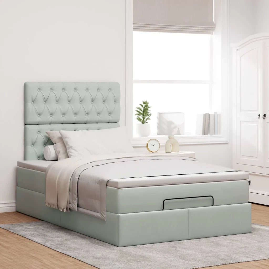Struttura Letto Pouf con Materassi 120x200 cm Velluto 3313535