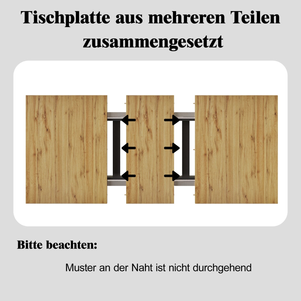 TAVOLO allungabile 120-160x80 cm in MDF color legno con ripiani