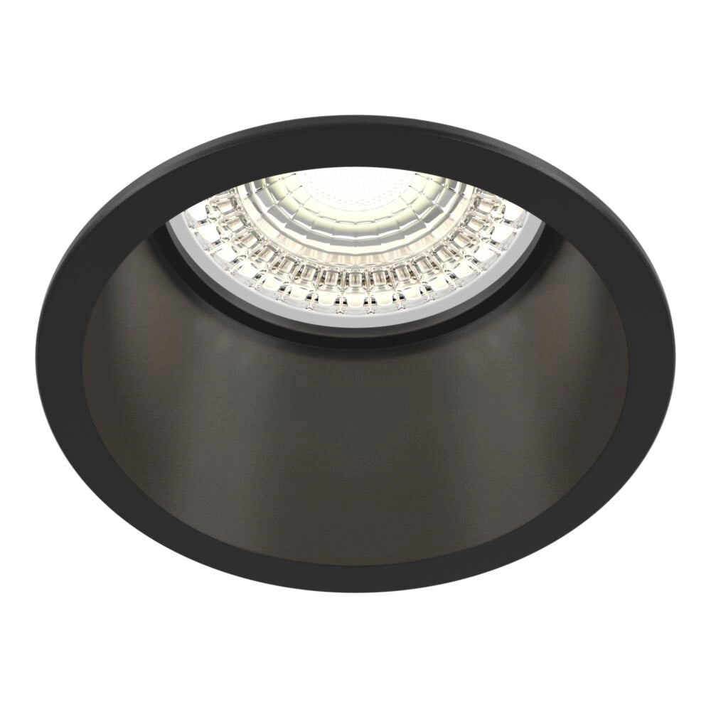 Faretto Da Incasso Moderno Reif Alluminio Nero 1 Luce Diffusore Vetro