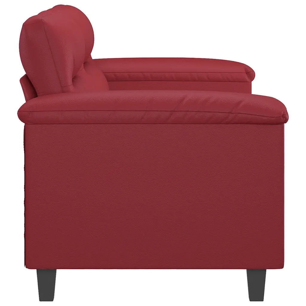 Divano a 2 Posti Rosso Vino 140 cm in Similpelle 359586