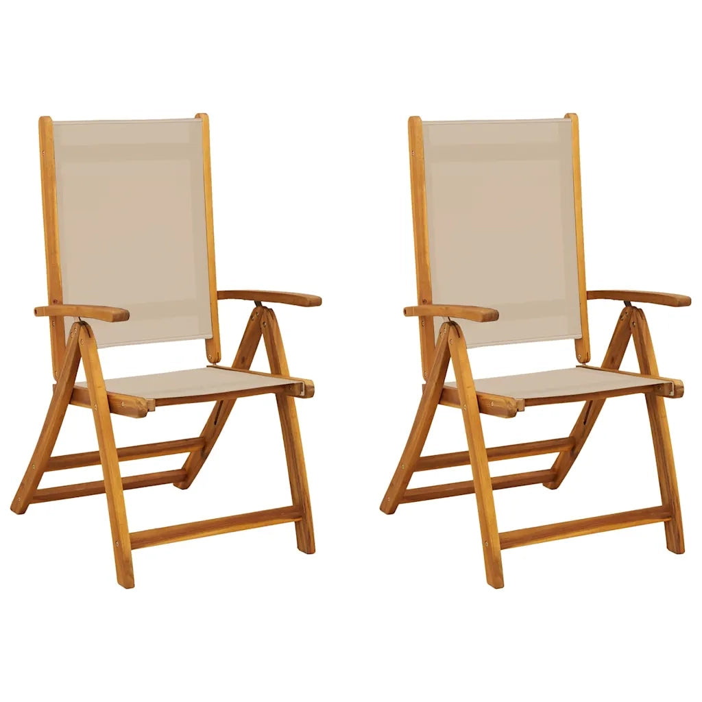 Sedie da Giardino Pieghevoli 2 pz Massello Acacia e Textilene 4008423