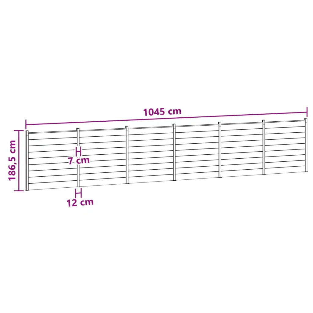 Pannello di Recinzione 6 pcs WPC e Alluminio Marrone 3429380