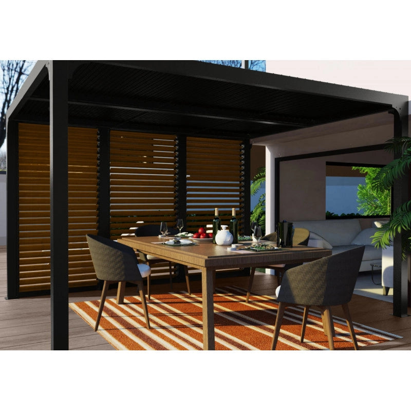 Pannello veneziana effetto legno per pergola bioclimatica lato 360 cm – 3 moduli orientabili con manovella – PERBIV36B Foresta