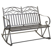 Divano a dondolo in ferro battuto marrone 116x45x91h cm