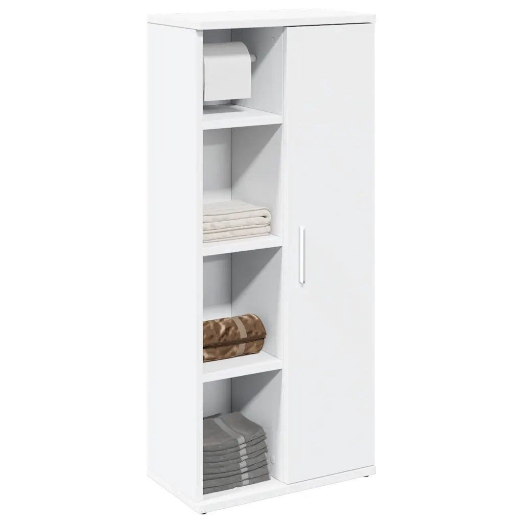 Mobile da Bagno | Armadio da bagno con Portarotolo Bianco 39x22x90 cm