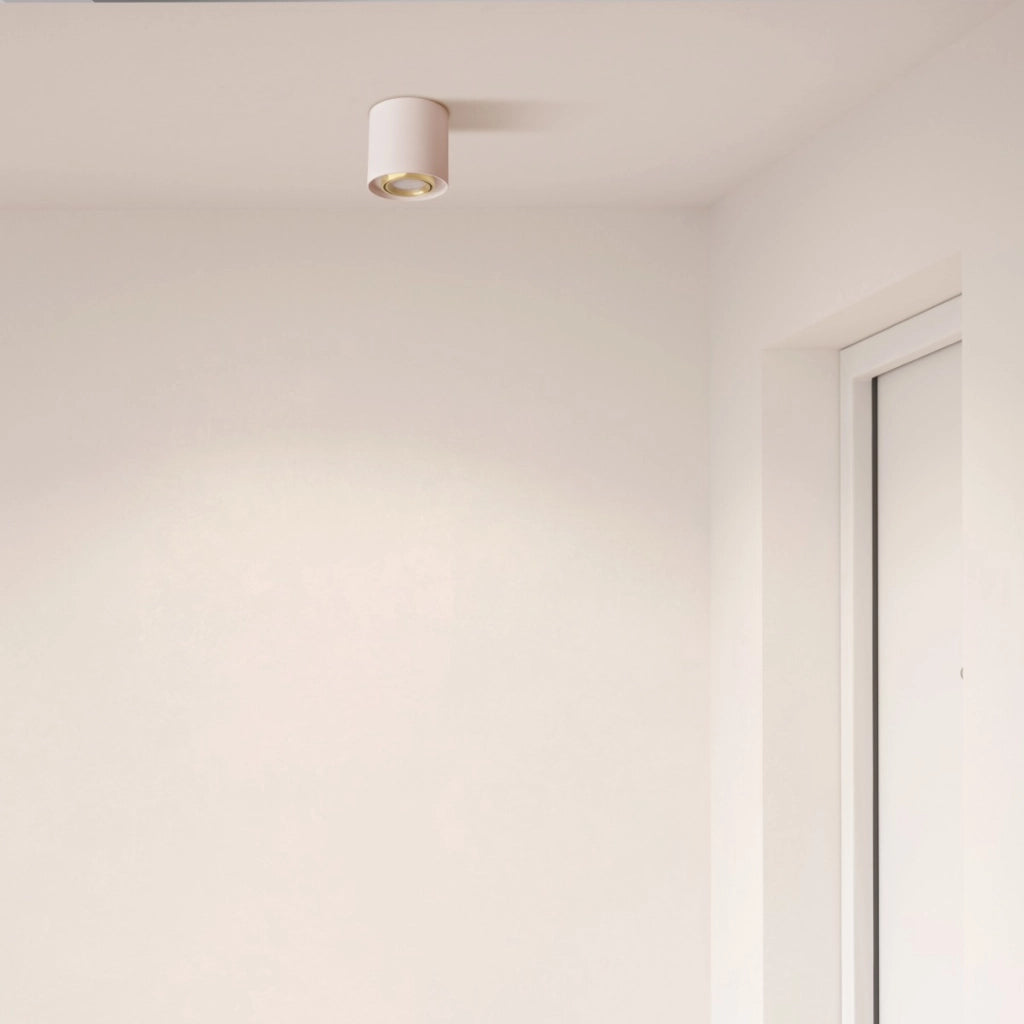 Spot da soffitto rotondo orientabile bianco oro GU10 10W Polux